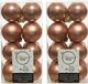 Decoris Boules de Noël - 32 pièces - Terra Brun - 4 cm - Plastique