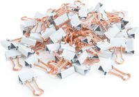 Rapesco Foldback-papierklem/brievenklem, 19 mm, wit / roségoud, 80 st.