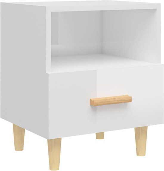 VidaXL Nachtkastje 40x35x47 cm hoogglans wit