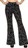 Wilbers&Wilbers Flared Glitter Broek - Velvet Waves Zilver - Disco Jaren 80 & 90 - Dames - Maat M