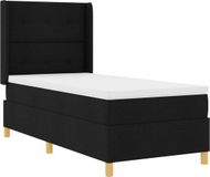 vidaXL Boxspring bed met LED-stripverlichting Zwart 80 x 200 cm Stof