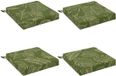 vidaXL - 4-Piece Zitkussens SOEST - 4 stuks - 100% Polyester - Bladontwerp