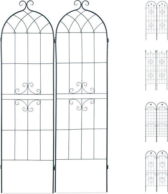Relaxdays Plantenklimrek - Set van 2 - 180cm - IJzer