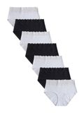 Next - Dames - Set van 7 midislips van kant en katoen - Zwart