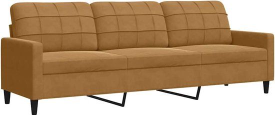 vidaXL Driezitsbank 210 cm fluweel bruin