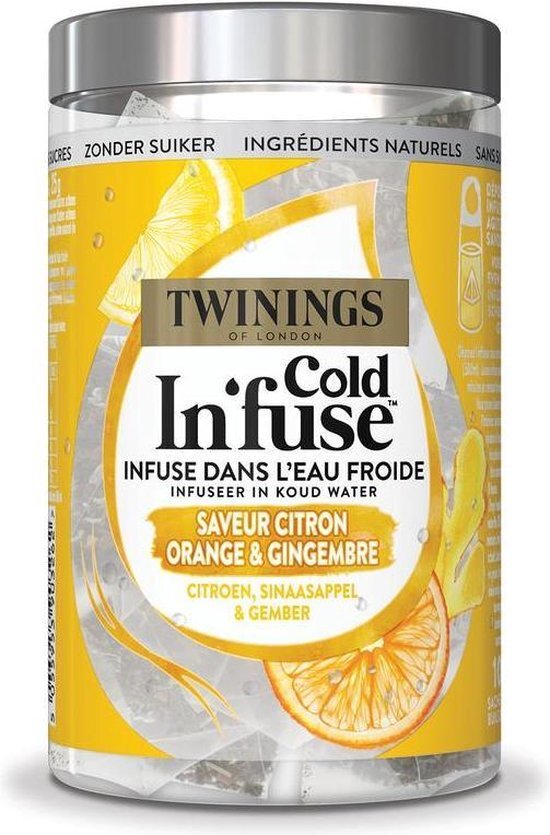 Twinings Cold infuse citroen sinaasappel gember 10 stuks