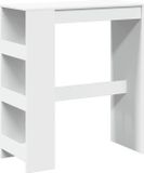 vidaXL Bartafel met rekken 90x40x103,5 cm bewerkt hout wit