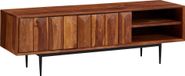 WOHNLING Lowboard Sheesham Massivholz 123x42x35 cm TV-Kommode mit zwei Türen