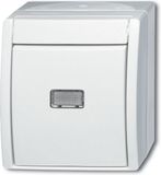 Busch-Jaeger 2601/6 WGL-54 - 1P - White - 250 V - 10 A - 74 mm - 55 mm