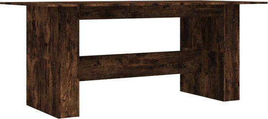 vidaXL Eettafel 180x90x76 cm bewerkt hout gerookt eikenkleurig
