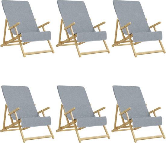 vidaXL Strandhanddoeken - 6 stuks - 400 g/m² - 60x135 cm - Katoen/Polyester - Grijs