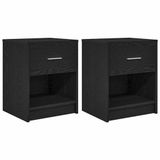 vidaXL Nachtkastjes 2 stuks met lade 40x34x50 cm noir