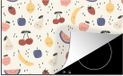 Merkloos KitchenYeah® Inductie beschermer 77x51 cm - Fruit - Kawaii - Inductiebeschermer voor Inductie Kookplaat