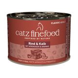 catz finefood N° 7 rund & kalf fijnvoedsel kattenvoer nat, verfijnd met abrikoos & ananas, 6 x 200 g blikjes