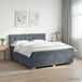 Maison Exclusive Lit boxspring exclusif avec matelas et éclairage LED, couleur gris foncé, dimensions 160 x 200 cm, revêtement en velours