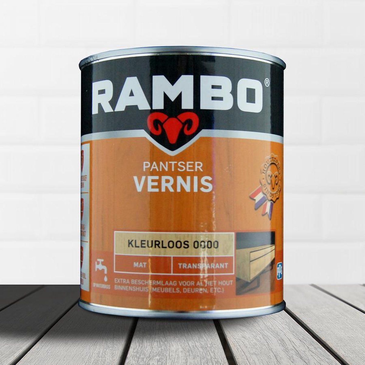 Rambo Interieurlak Rambo Pantser Vernis Transparant Mat Kleurloos 0000 - 0,75 Ltr