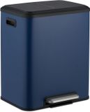 Relaxdays Afvalscheiding Prullenbak, 2x 15L, Softclose, Pedaalemmer, Blauw