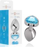INTENSE ANAL TOYS - Metal Aluminum Anal Plug Heart Blue Size L