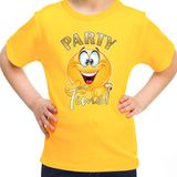 Bellatio Decorations Verkleed shirt meisjes - Party Time - geel - carnaval - voor kinderen 158/164