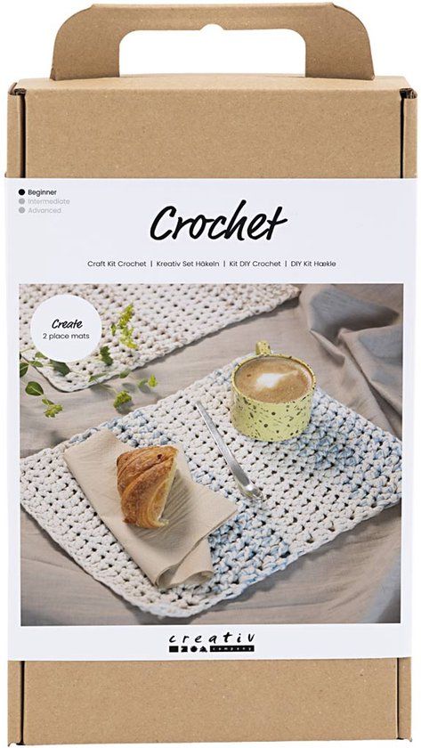 Creativ Company Hobbyset Haken Placemat - Multi kleuren - Katoen - 578 g