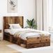 vidaXL Bedframe met opbergruimte en hoofdbord Oud hout 90 x 200 cm