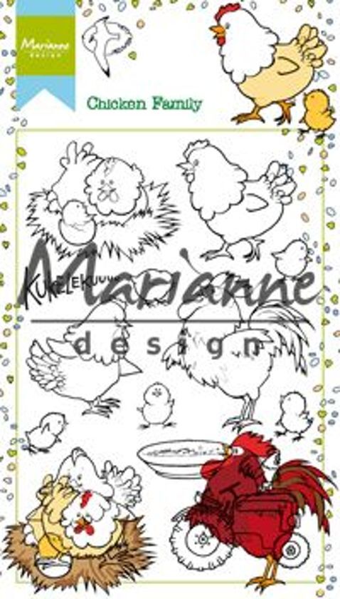 Marianne Design Clear Stamps Hetty's Chicken Family