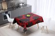 Bonamaison Tafelkleed, Anti-Mold, Sneldrogend, Waterdicht, 100% Polyester Tafellaken, rood Zwart, 140 x 140 Cm