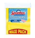 Spontex X8 Spons Doeken Set, Interne Plastic Weef/Cellulose, Geel/Groen/Blauw/Oranje (Pack van 8)