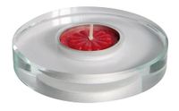Theelichthouder van transparant glas, diameter 10 cm