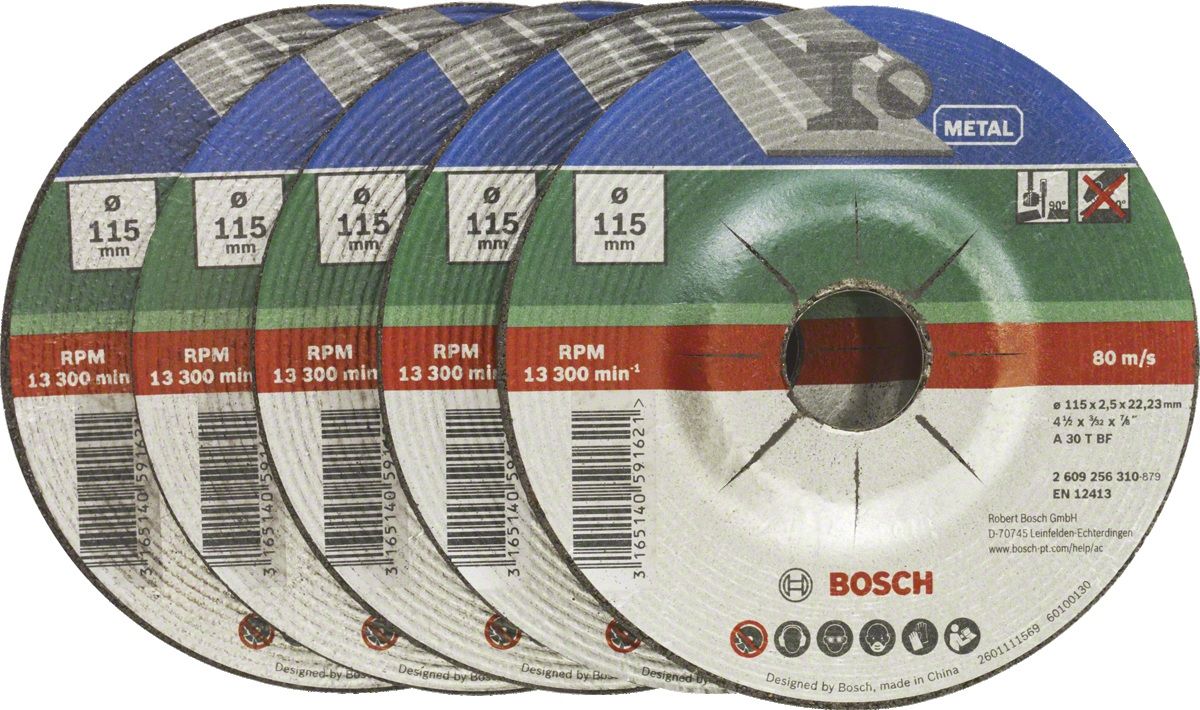 Bosch 2609256333 - Haakse slijper-accessoires - 125 mm - 5 stuks