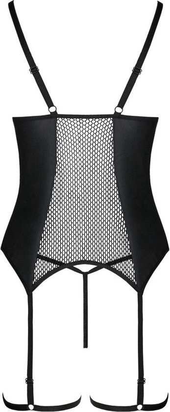 Passion-Exklusiv PE Beth corset & thong black S/M