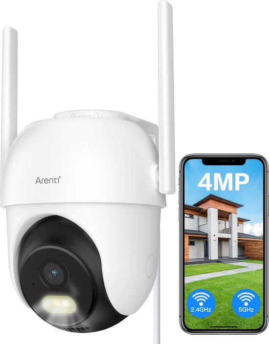 Arenti OP1 - Beveiligingscamera Buiten - 4MP - Nachtzicht - Pan/Tilt - Dual-Band Wifi