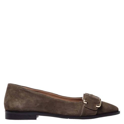 Copenhagen Shoes suède loafers donkergroen