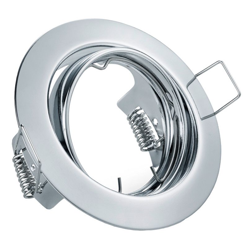 BES LED Spot Armatuur GU10 - Trion - Inbouw Rond - Glans Chroom Aluminium - Kantelbaar Ø83mm