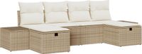 vidaXL Tuinbank Set met Kussen 6 Stuks Beige Polywood