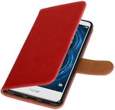 Best Cases Rood Pull-Up PU booktype wallet cover hoesje voor Huawei Honor 6x 2016