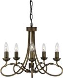 Elstead Lighting LED Kroonluchter | 5X E14 Max 60W | Dimbaar | Black/Gold Patina
