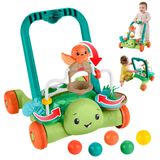 Fisher-Price Moves with You Schildpad Loopwagentje, duw- en activiteitenspeeltje voor baby's en peuters, 5 ballen