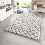 Mint rugs Hoogpolig modern vloerkleed Maison - blauw/crème 160x230 cm