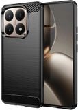 Techsuit Hoesje geschikt voor Xiaomi 15T - Carbon Silicone Back Cover - Zwart