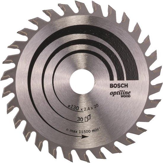 Bosch Optiline Wood Cirkelzaagblad 130 x 20/16 x 2,4 mm 30T - 2608640583