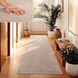 Paco Home Moderne en Zachte Woonkamer Tapijt Kortpolig Wasbaar Fluffy Uni Effect Bont Tijdloos Elegant Antislip Makkelijk te Onderhouden, Maat:80x150 cm, Kleur:Beige