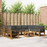 vidaXL Hoek loungeset 4 zitplekken Acacia hout Natuurlijk en antraciet