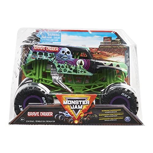 Monster Jam 6056371, Officiële Monster Truck, Die-Cast Voertuig, schaal 1:24 (stijlen variëren, willekeurig geselecteerd),Multi kleuren