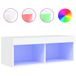 VidaXL meuble TV avec éclairage LED 80x30x30 cm blanc