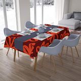 Bonamaison Tafelkleed, Anti-Mold, Sneldrogend, Waterdicht, 100% Polyester Tafellaken, Oranje Bordeaux, 140 x 200 Cm - Ontworpen en Vervaardigd in Turkije
