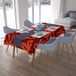 Bonamaison Tafelkleed, Anti-Mold, Sneldrogend, Waterdicht, 100% Polyester Tafellaken, Oranje Bordeaux, 140 x 200 Cm - Ontworpen en Vervaardigd in Turkije