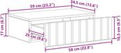 vidaXL Table d'appoint murale 59 x 34,5 x 17 cm Bois d'ingénierie