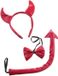 Funny Fashion Duivels verkleed setje - hoorntjes diadeem en staart/strik - rood