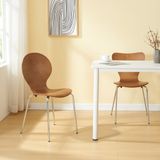 en.casa Eetkamerstoel Etne 85x48x50 cm set van 4 walnootkleurig en chroom